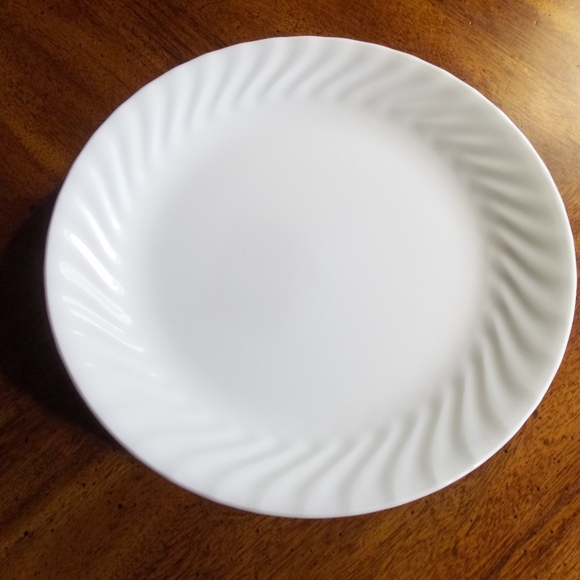 4  Corelle White Swirl AKA Enhancement 10 1/4" - Picture 5 of 5